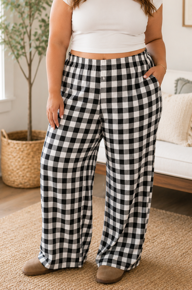 Black Plus Plaid Pants