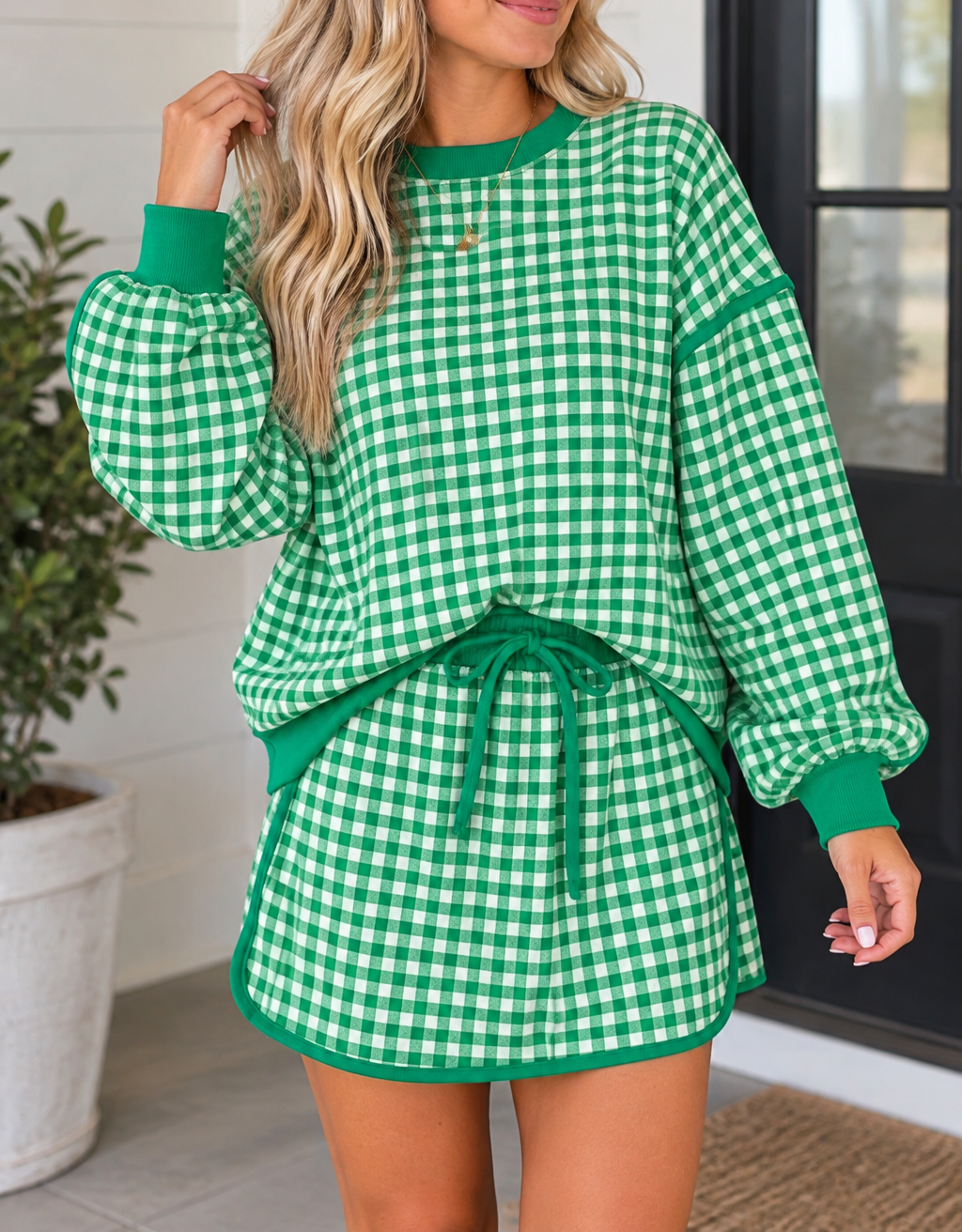 Gingham Skort Set