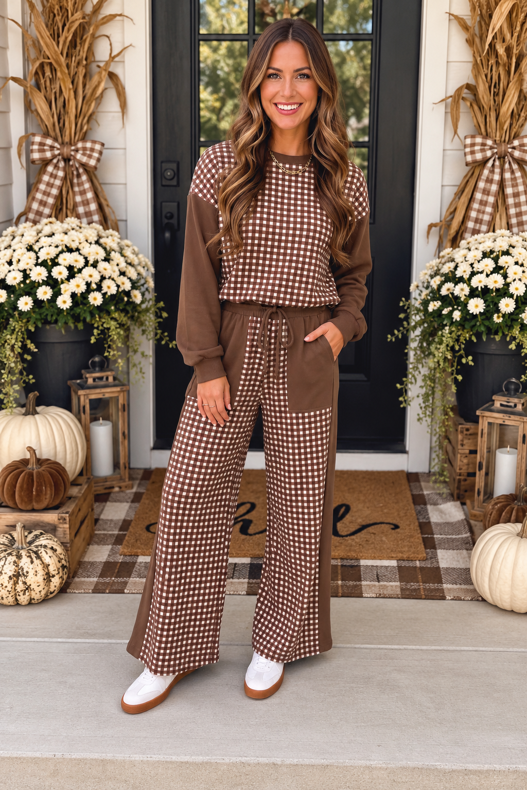 Patchwork Wide Leg Set