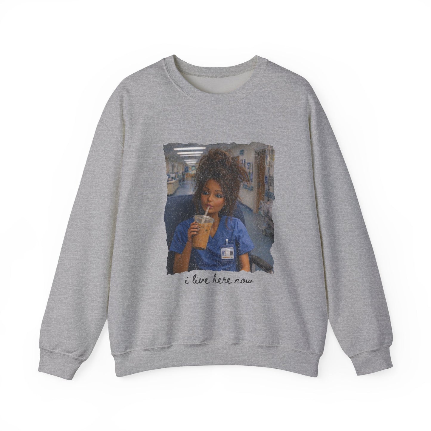 Crewneck Sweatshirt- Cozy Nurse Portrait