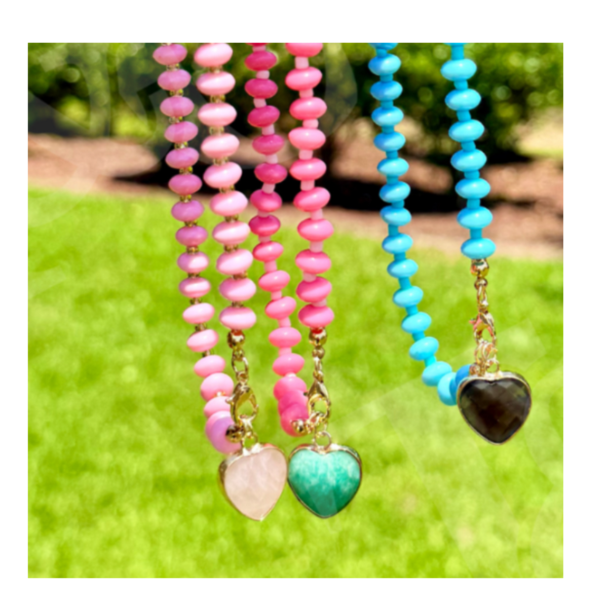 Trendy Heart Beaded Clasp Necklace RTS