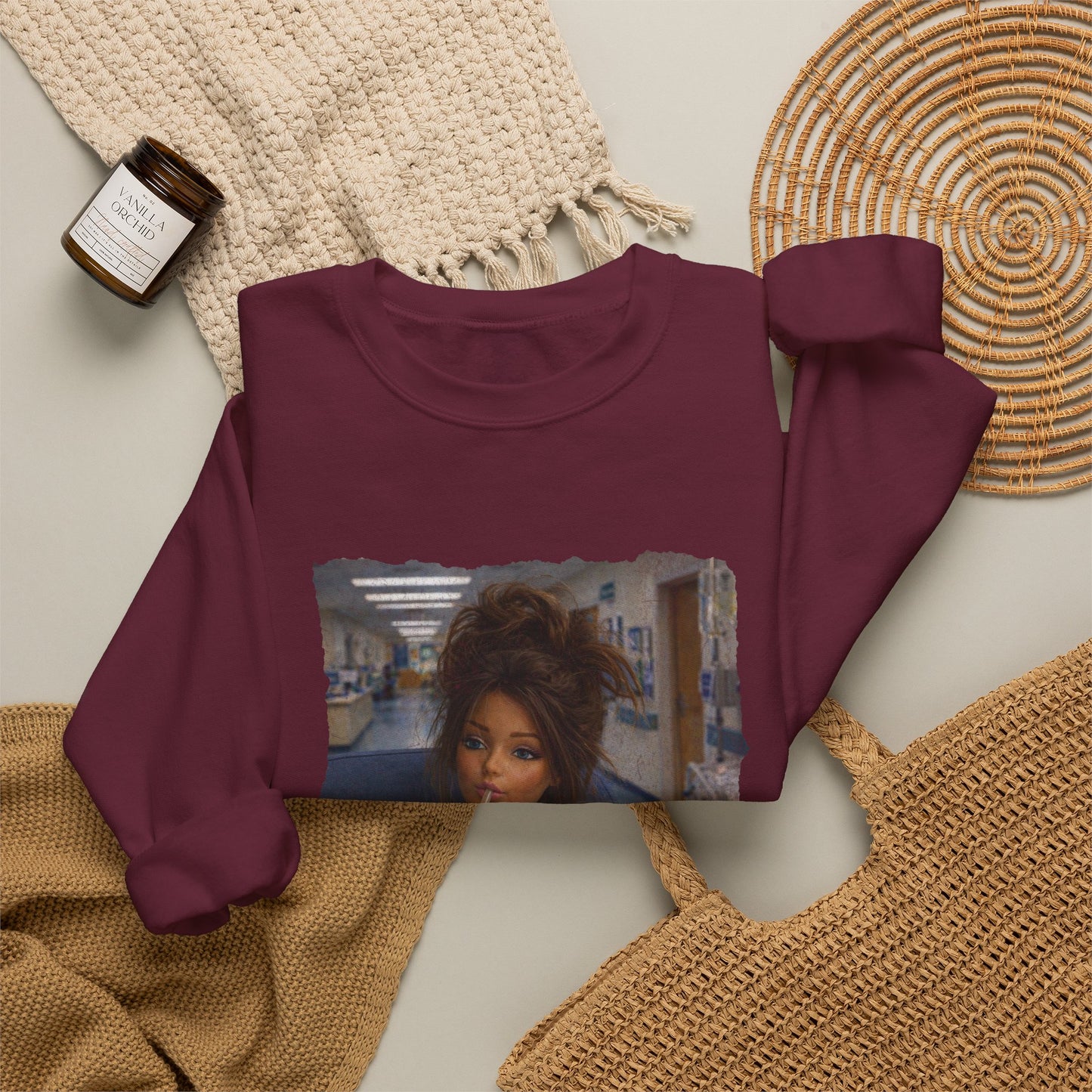 Crewneck Sweatshirt- Cozy Nurse Portrait