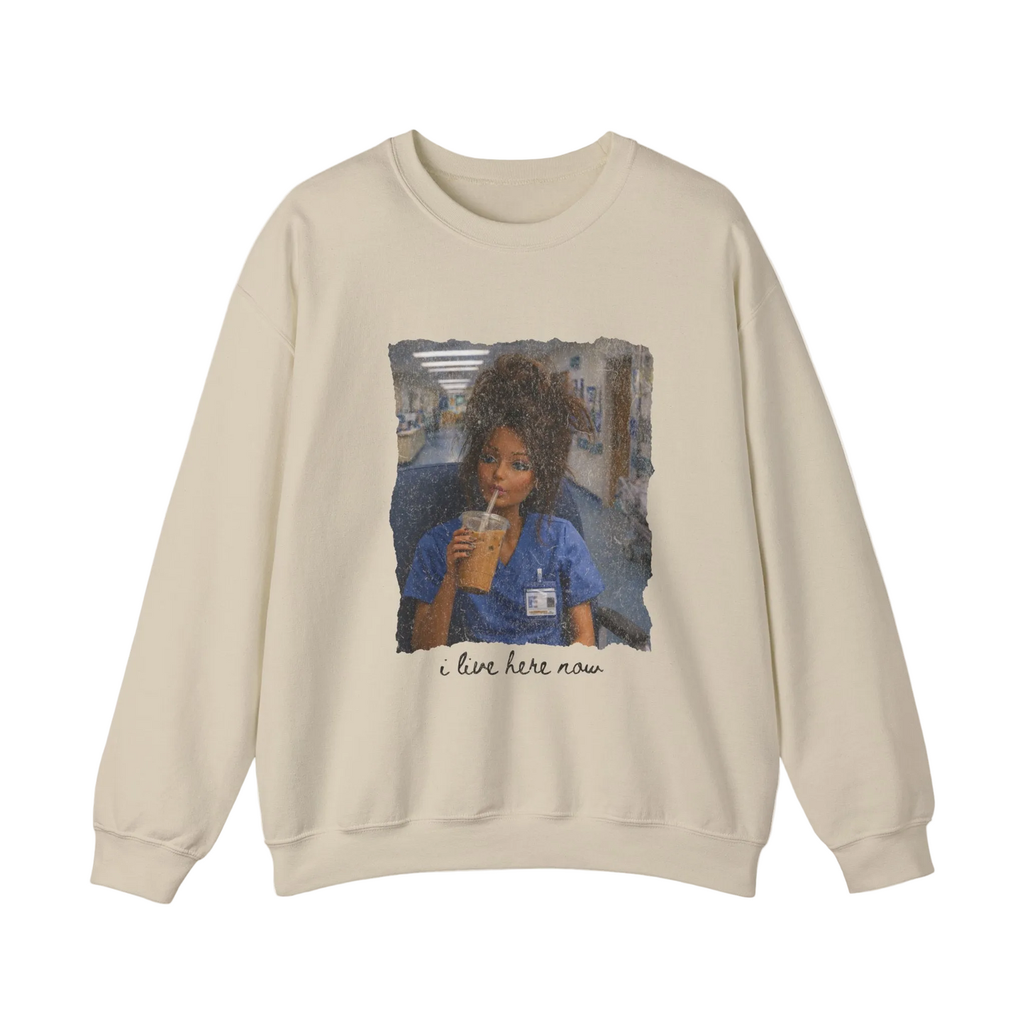 Crewneck Sweatshirt- Cozy Nurse Portrait