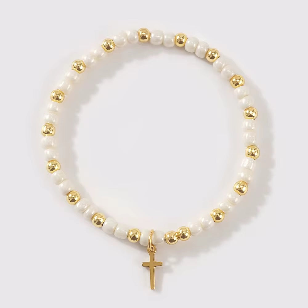 Cross Beaded Bracelet