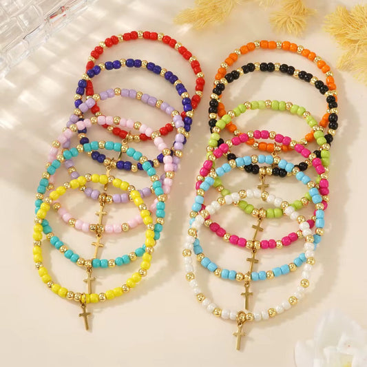 Cross Beaded Bracelet
