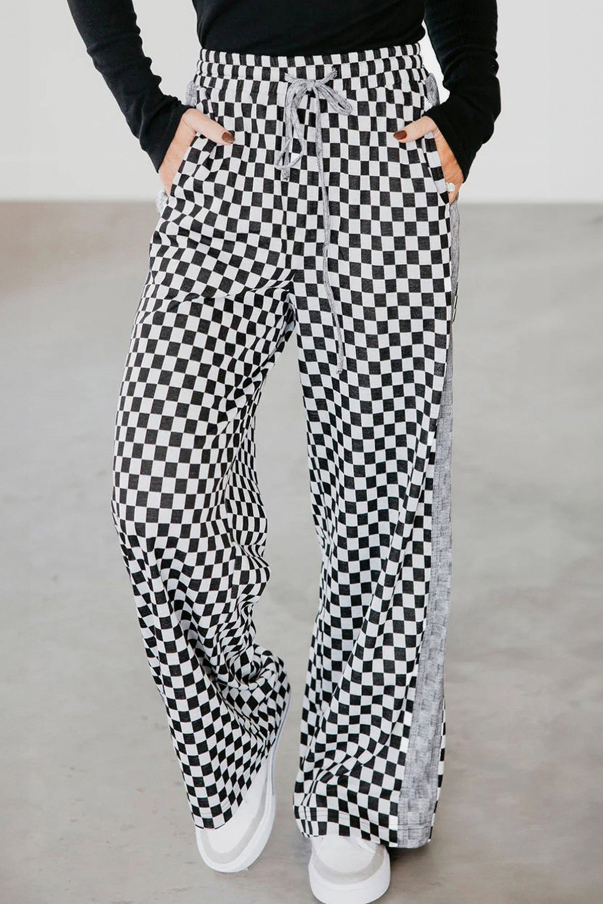 Checkerboard Drawstring Pants