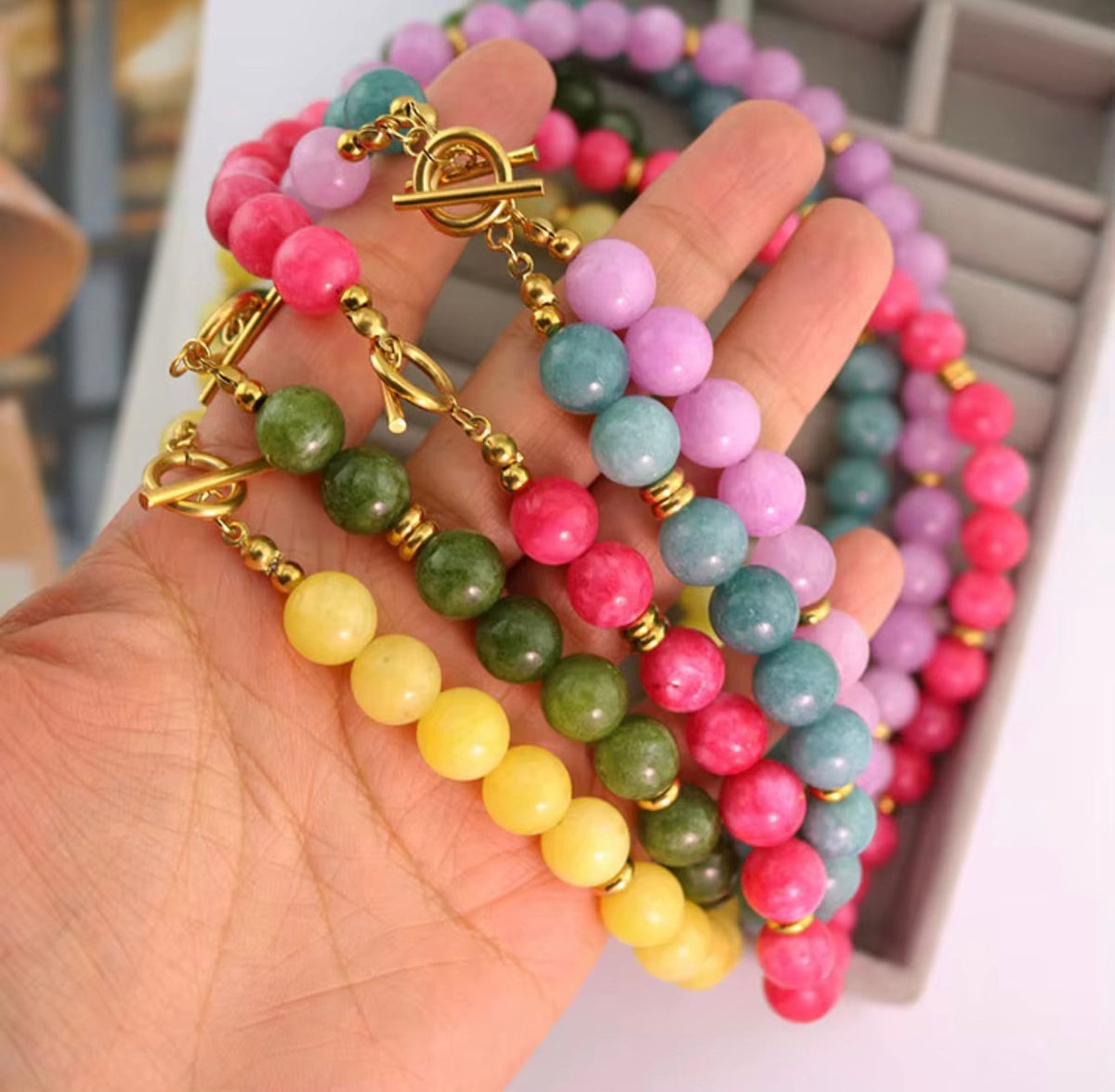 Color Pop Jade Choker Necklace RTS