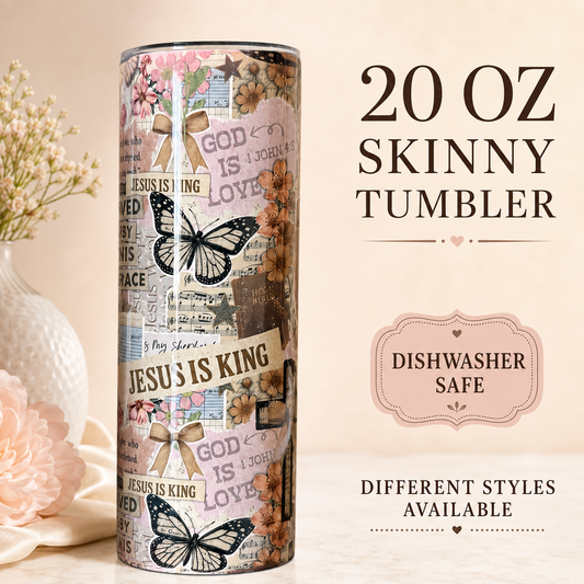 20oz Skinny Tumbler – Faith-Inspired Designs
