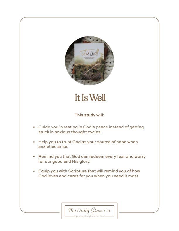 It Is Well | Anxiety Study